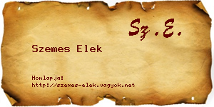 Szemes Elek névjegykártya